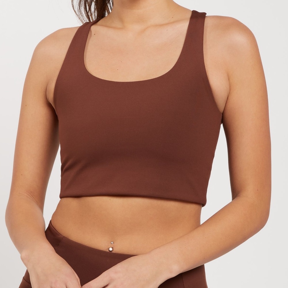 Girlfriend Collective Paloma Earth Brown Racerback Sports Bra